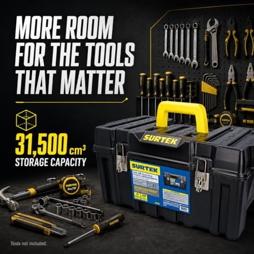 SURTEK Tool Box - 21" x 11" x 10" Mobile Tool Carrier with Mou...