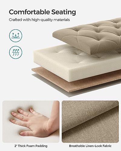 SONGMICS Storage Ottoman Bench, Foot Rest with Legs, Load up to 661.4 lb
