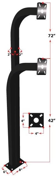 Gooseneck Stand Keypad Pedestal Pad Mount Aluminum mounting post gate entry D...