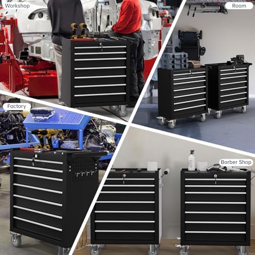 7-Drawer Tool Chest,Rolling Tool Cart with Wheels,High Capacity Tool Cabinet ...