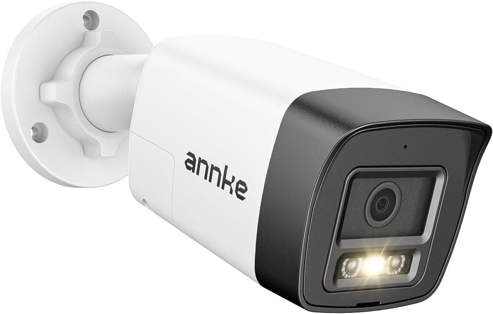 ANNKE 5MP PoE Security Bullet Camera with Red & Blue Light Alarm, 123° FOV