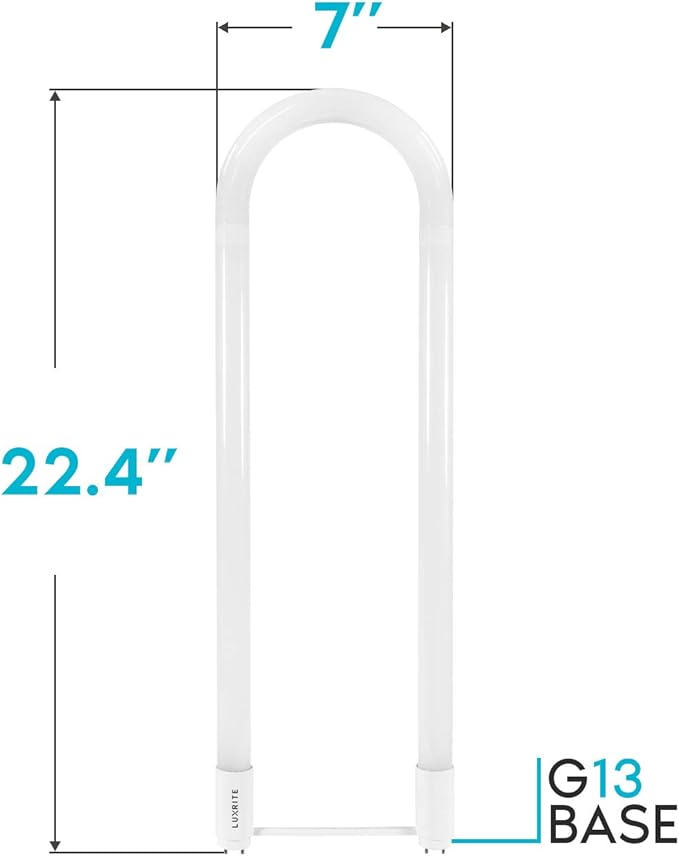LUXRITE U Bend LED Tube Light, T8 T12, 3000K Soft White, 2000 Lumens, (2 Pack)