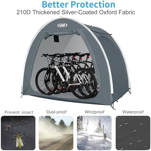 UNP Bike Storage Shed Tent, Waterproof Bike Storage Tent for 1/2/3/4 Bikes