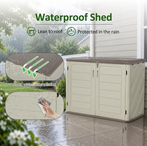 Macrout 25 Cu Ft Outdoor Storage Cabinet with Shelves, Waterproof ST5737