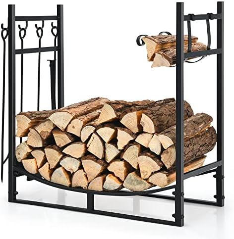 DORTALA 30" Firewood Rack for Outdoor/Indoor, Easy Set-up Fire Wood Rack...