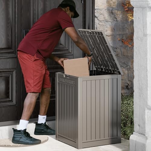 LHBGO Package Delivery Box for Outside, 48 Gallon Storage with Lockable Secur...