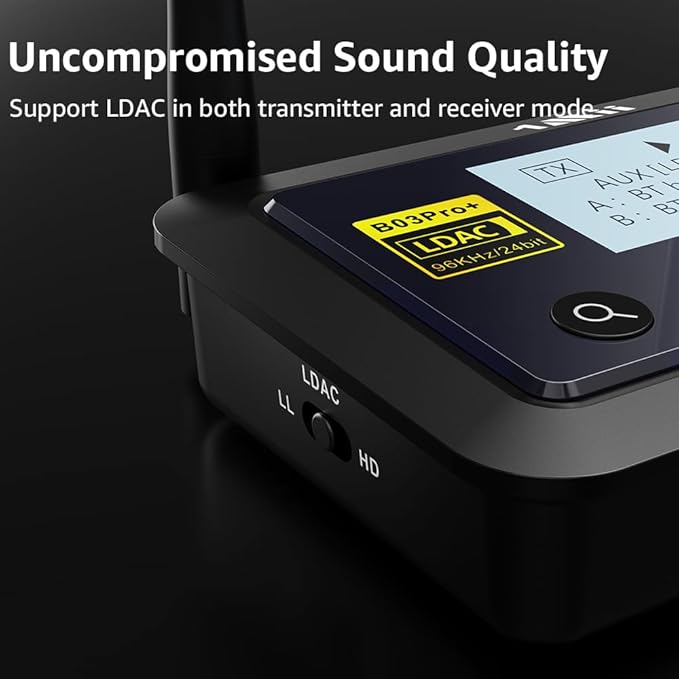 1Mii B03Pro+ Bluetooth 5.3 Transmitter Receiver Certified LDAC