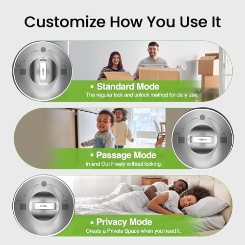 GHome Smart Fingerprint Door Lock, 4 in 1 Smart Fingerprint Door Knob with Ke...