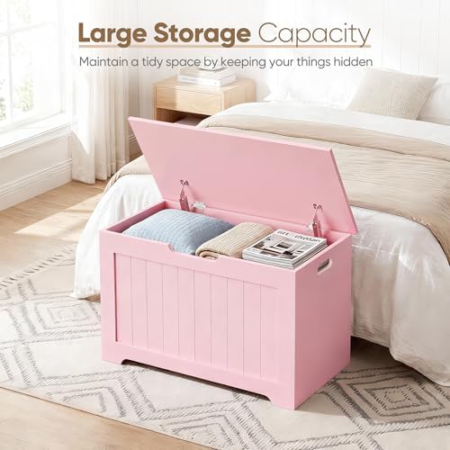 SUPER DEAL Storage Chest, 30 inches Chest Box Organizer with 2 Safety Hinges,...