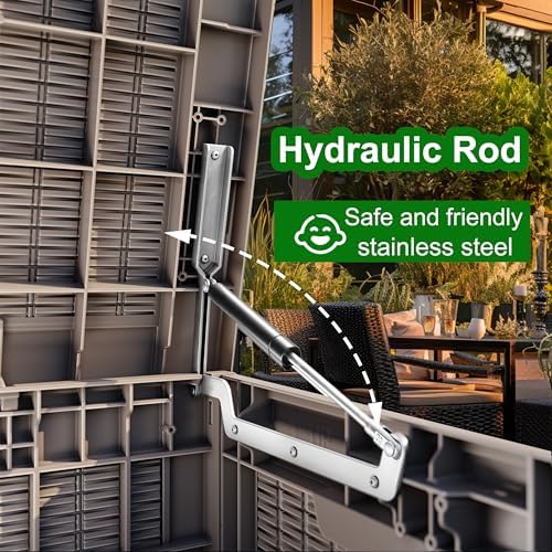 100 Gallon Outdoor Storage Box - Resin Deck Box for Waterproof Patio Furnitur...
