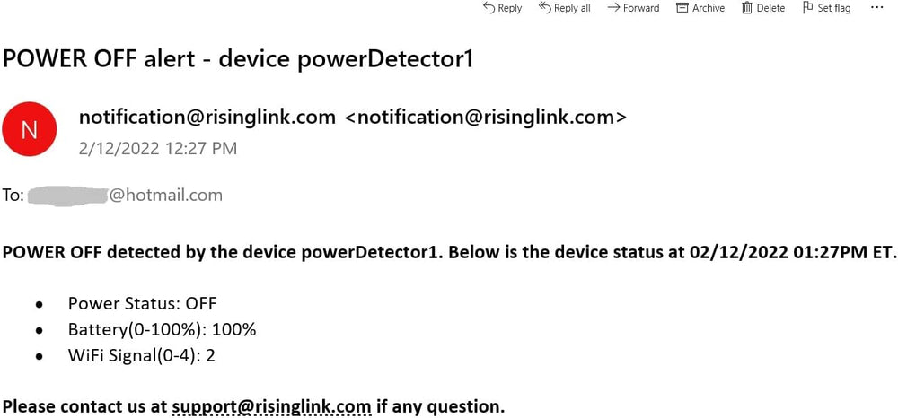 Risinglink Power Failure Alarm, Power Failure Detector,