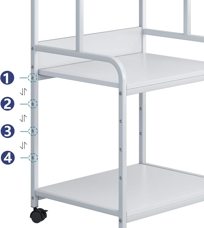 Arbuxzuy Printer Stand with Storage Shelf, 3 Tier Printer Cart with Wheels
