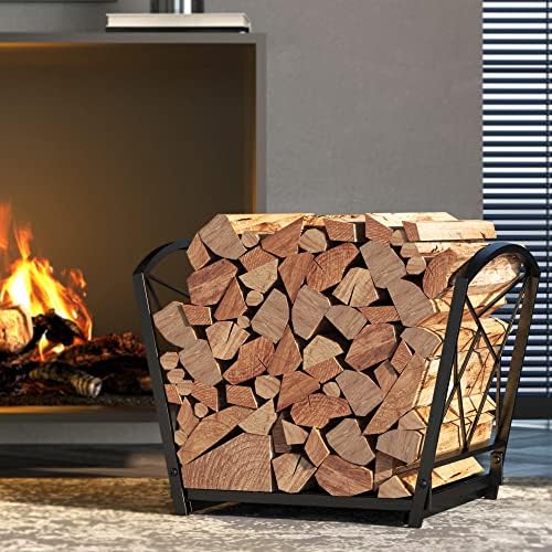 Fire Beauty Folding Iron Firewood Log Rack for Indoor & Outdoor Storage