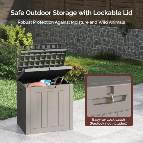 Sersper 30 Gallon Deck Box, Outdoor Lockable Storage Resin Box for Package-Sp...