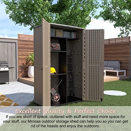 Mrosaa Sheds & Outdoor Storage, 52 Cu.ft Vertical Storage with Floor, Cab...