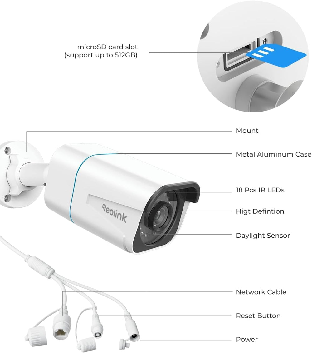 REOLINK PoE Security Camera RLC-810A(Pack of 2) 4K, 100ft IR Night Vision