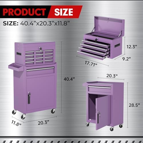 INTERGREAT 5 Drawer Tool Chest with Wheels, Rolling Tool Chest with Enhanced ...