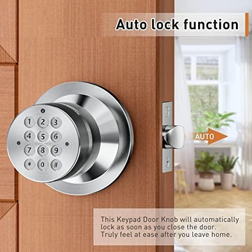 Keyless Digital Electronic Entry Security Safety Door Lock Locker (Satin Nick...