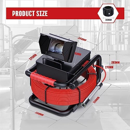 Sewer Camera 165ft/50m 4.3" Pipe Inspection Camera with 16G DVR IP68 Wat...