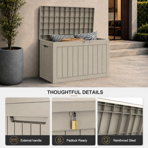 Resin Deck Box Waterproof Outdoor indoor Storage Box 50 Gallon