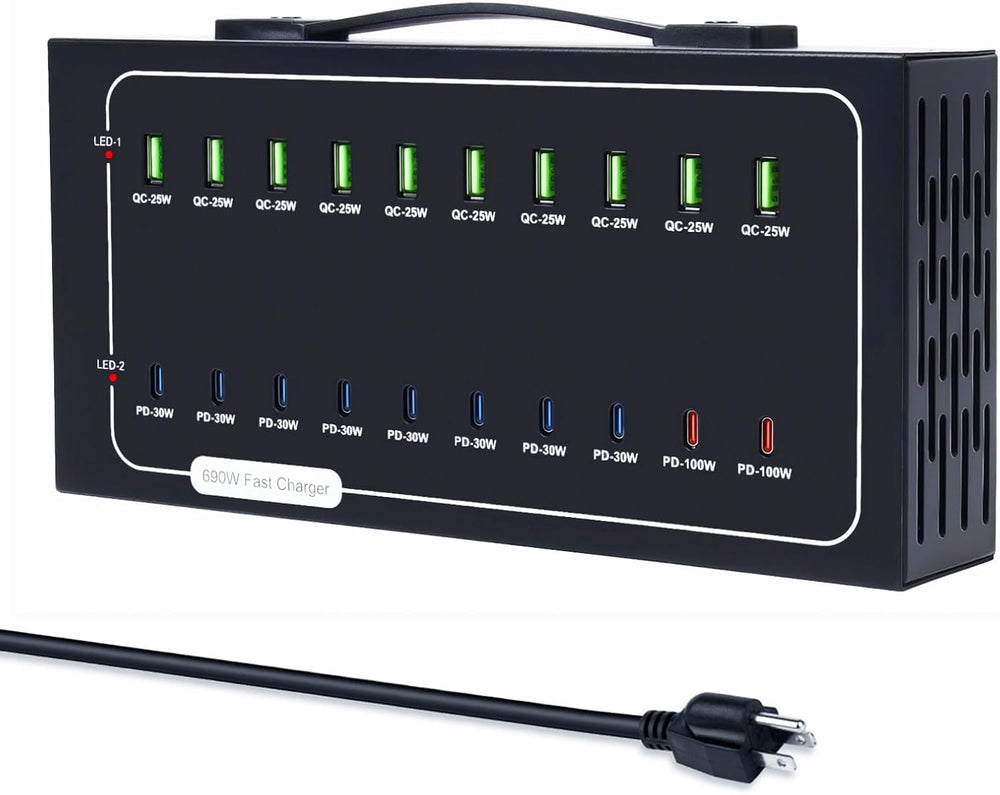 690W USB Charging Station, 20 Port Fast Charging Station