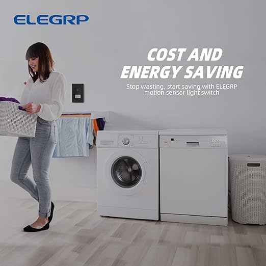 ELEGRP Occupancy Motion Sensor Light Switch, PIR Infrared Motion Activated Wa...