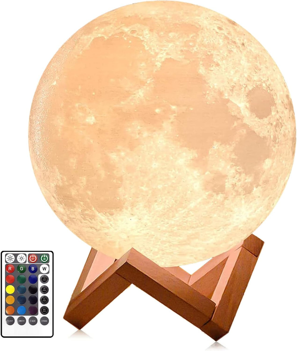 PRUGNA Moon Lamp, 1200mAh Ultra-Long Endurance Night Light, 7.1" 16 Colo...