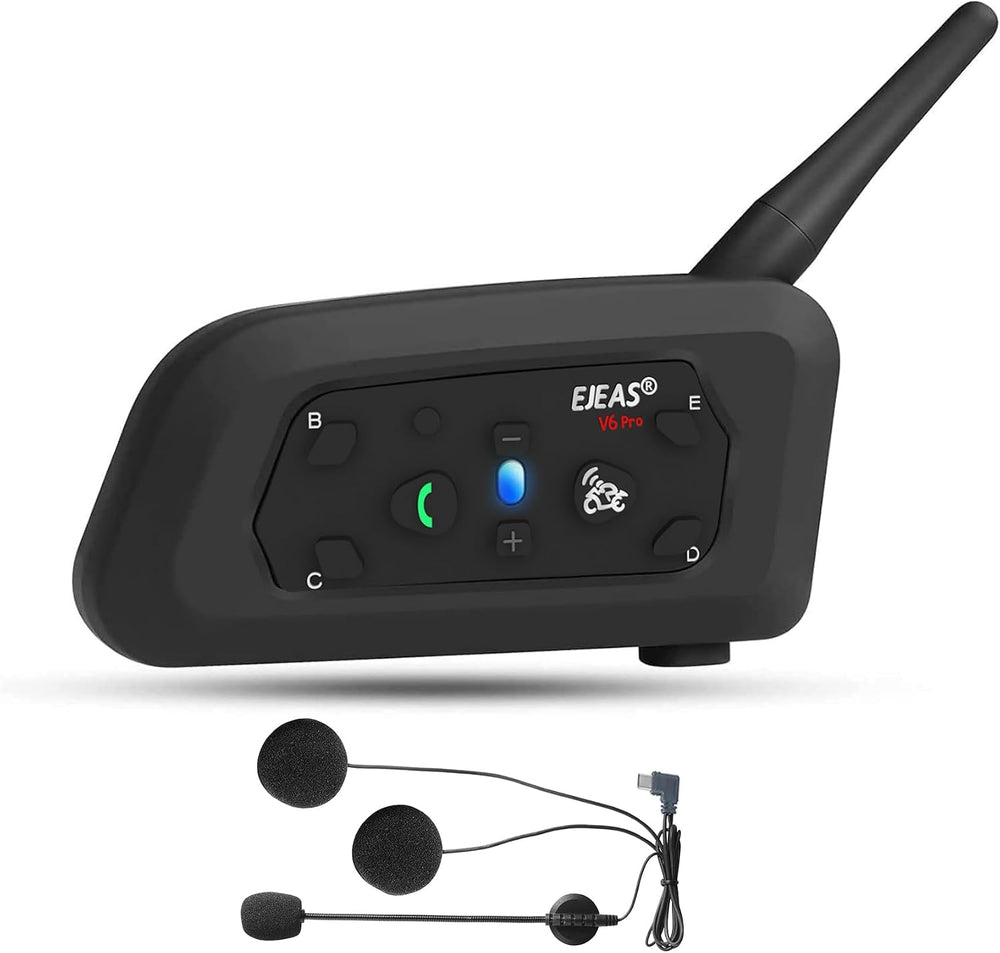 EJEAS V6 Pro Motorcycle Bluetooth Headset, Upgraded 2 Riders Intercom Helmet