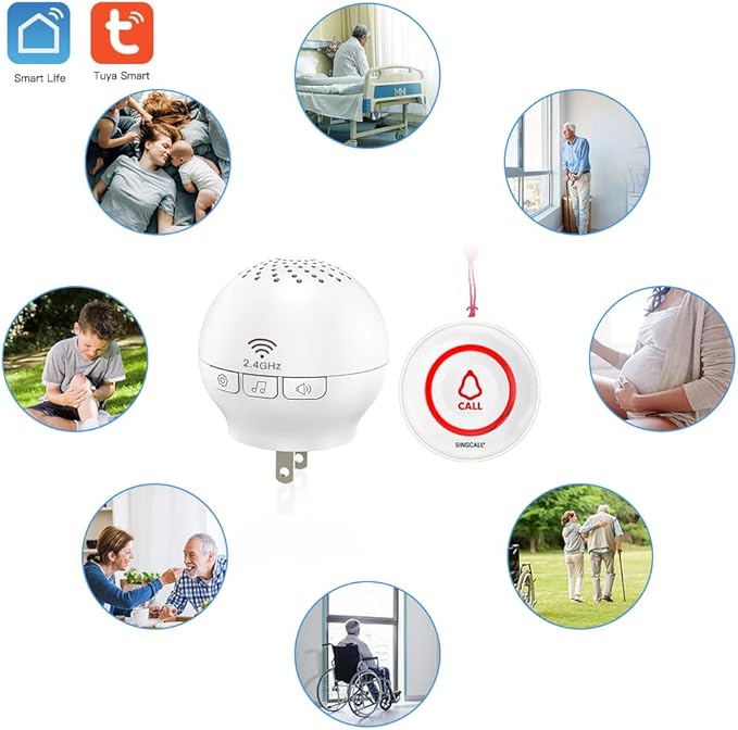 SINGCALL Tuya Caregiver Pager Smart Wireless Calling System WiFi SOS Emergency