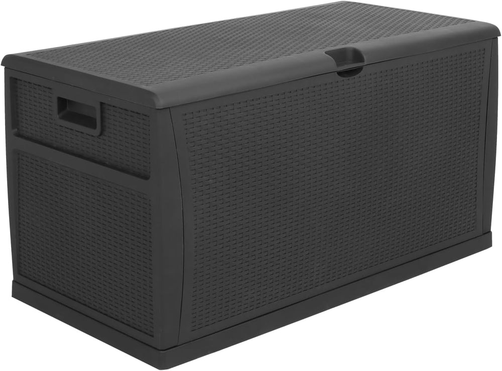 VINGLI Upgraded 120 Gallon Outdoor Storage Box, Lockable Plastic Storage Cont...