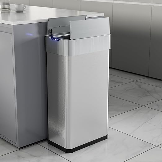 TLSUNNY 21.1 Gallon Automatic Trash Can, Stainless Steel Motion Sensor Garbage