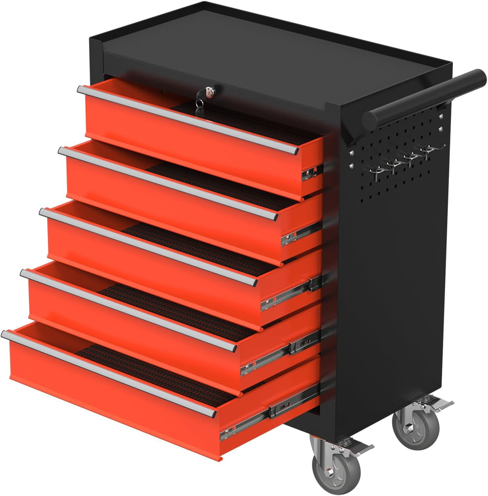 5-Drawer Rolling Tool Chest with Wheels, Metal Tool Storage Cabinet with Lock...