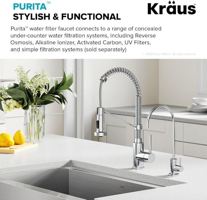 KRAUS Purita 100% Lead-Free Kitchen Water Filter Faucet in Chrome