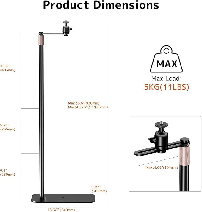 PUTORSEN Universal Projector Stand – Height Adjustable & 360° Rotatable M...
