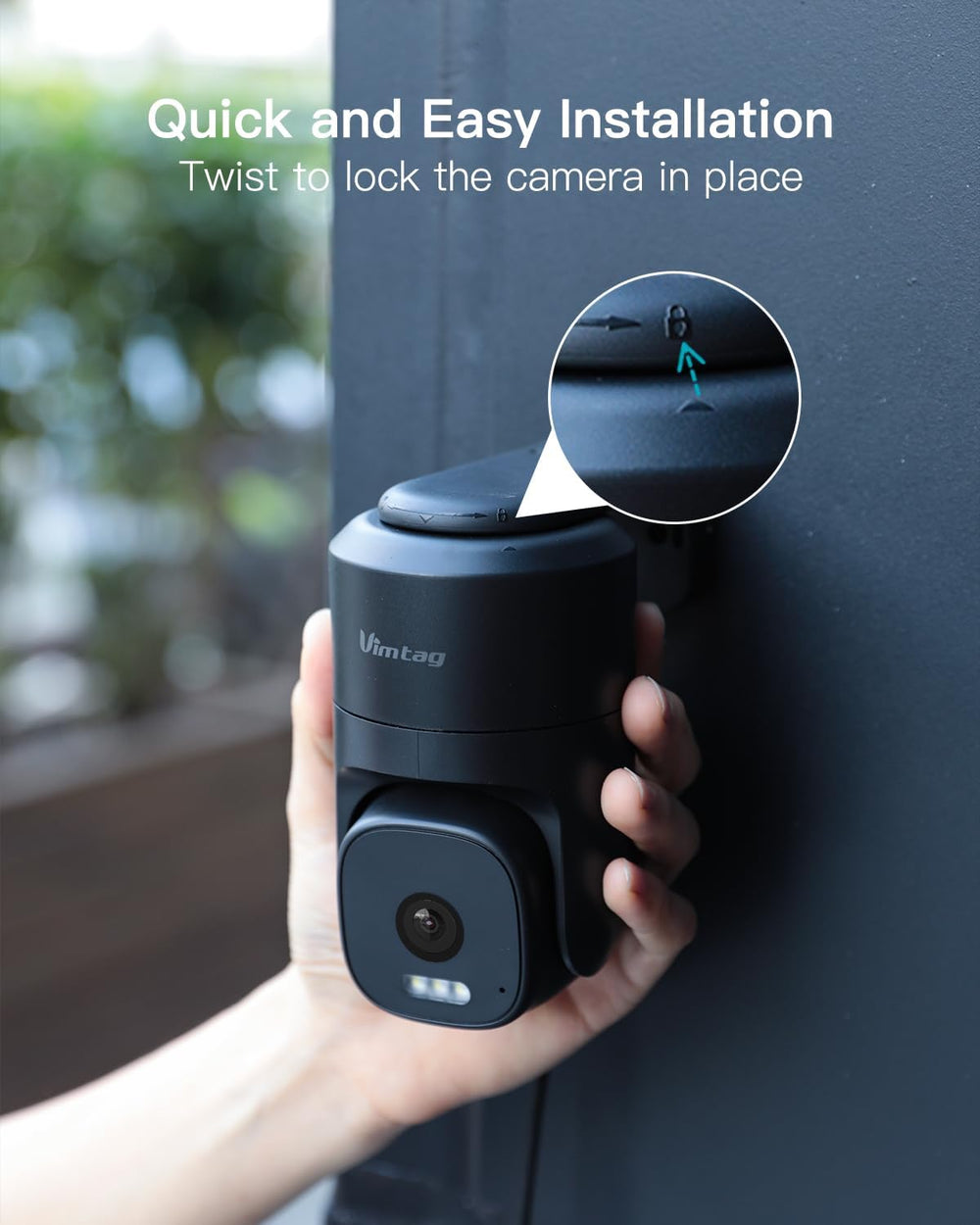 VIMTAG 2.5K Pan/Tilt Wired Outdoor Security Camera for Home, Dual-Band WiFi