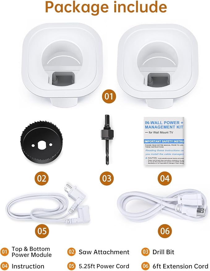 HAPYTHDA in-Wall Cable Management Kit, Wire Hider