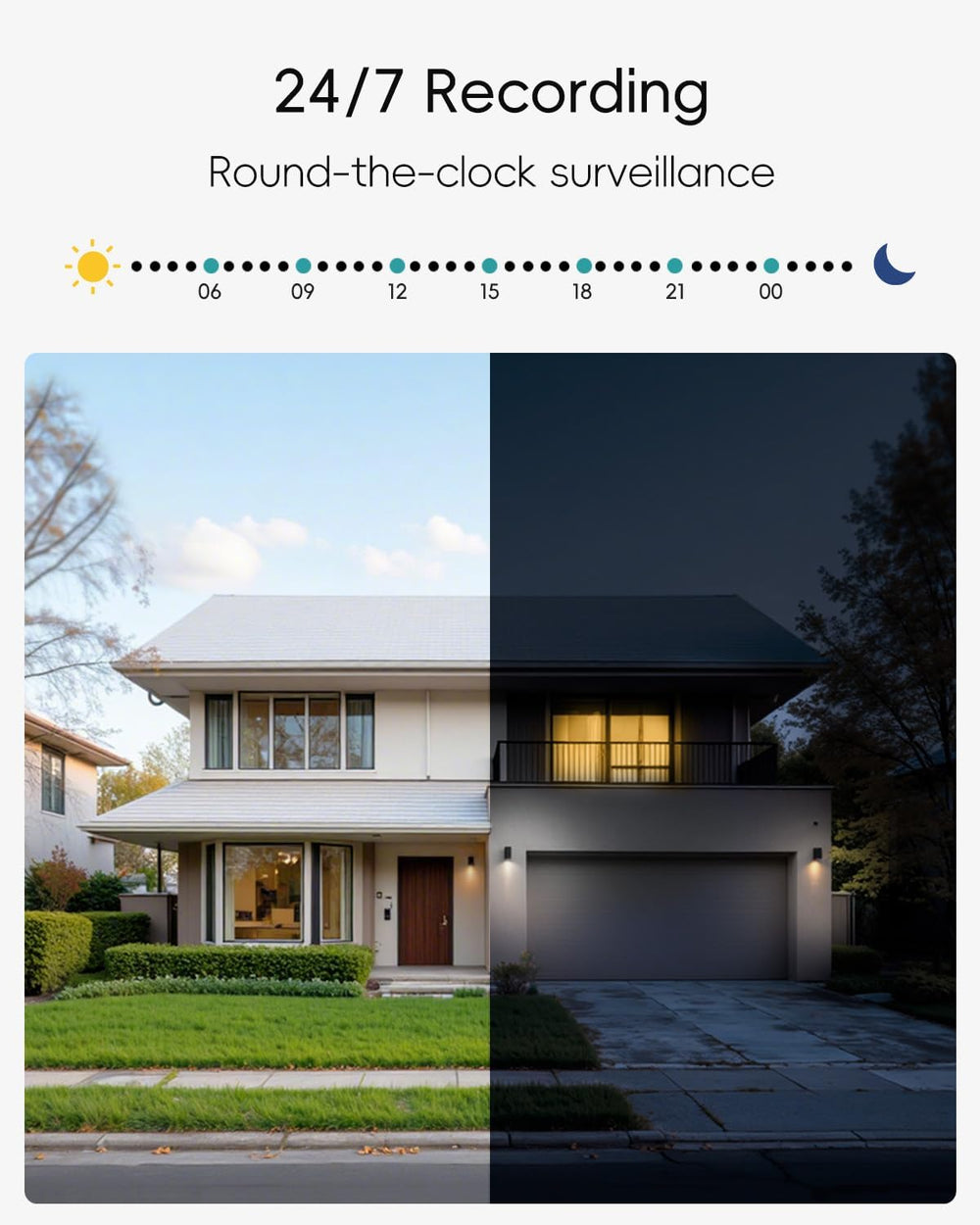 ZUMIMALL 2K WiFi Outdoor Security Camera, Plug-in, 360° PTZ Auto Tracking