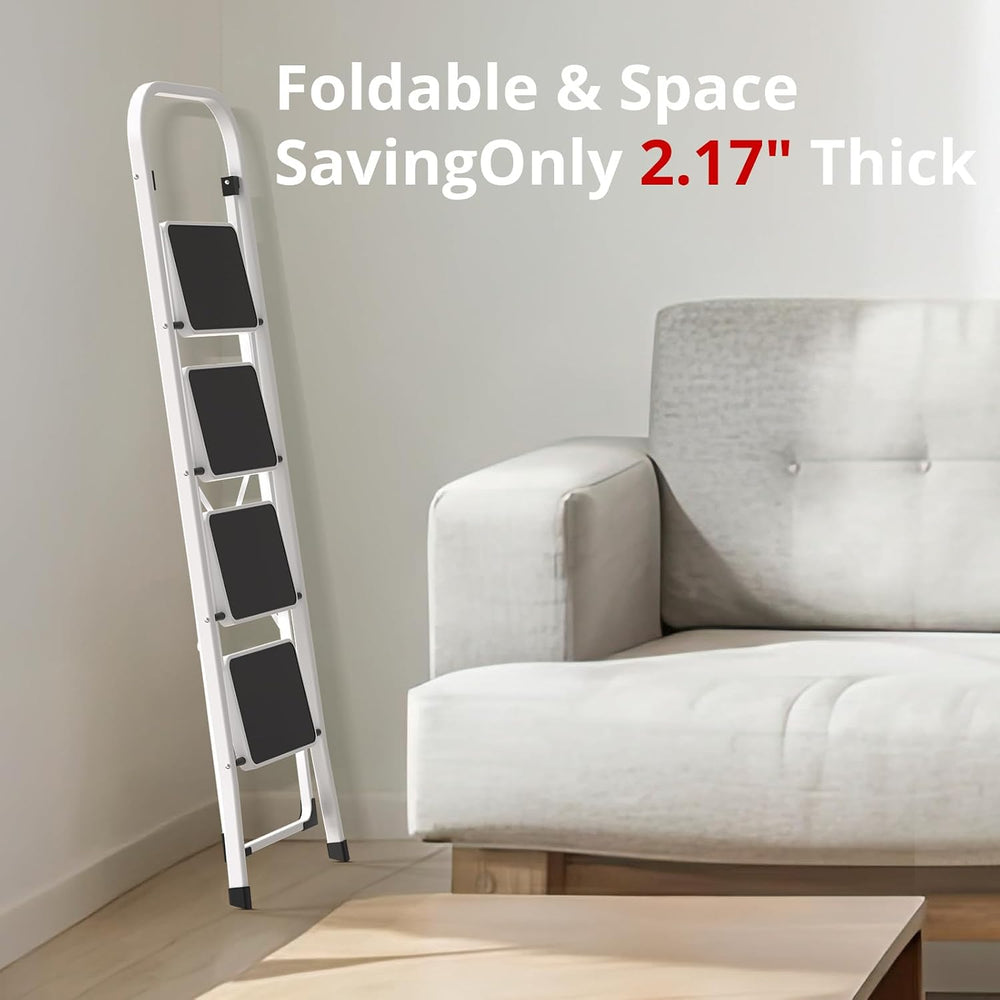 HBTower 4 Step Ladder, Folding Step Stool for Adults