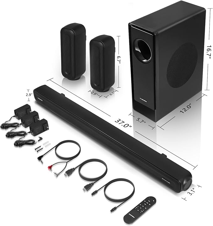 5.1 CH Surround Sound Bar with Dolby Audio, Sound Bars