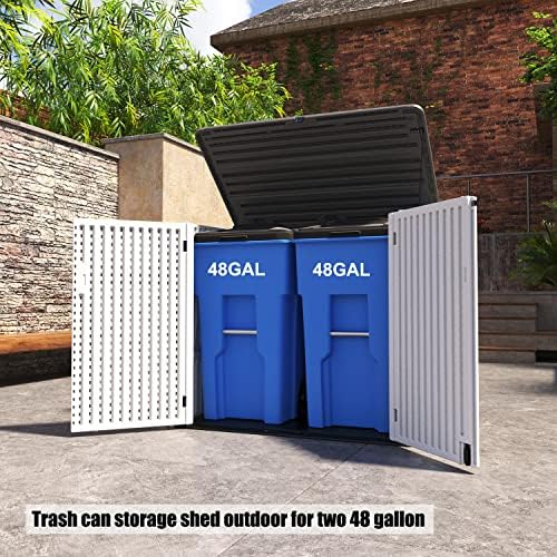 Mrosaa Large Horizontal Storage Sheds,38 cu.ft. Outdoor Storage Box for Garde...