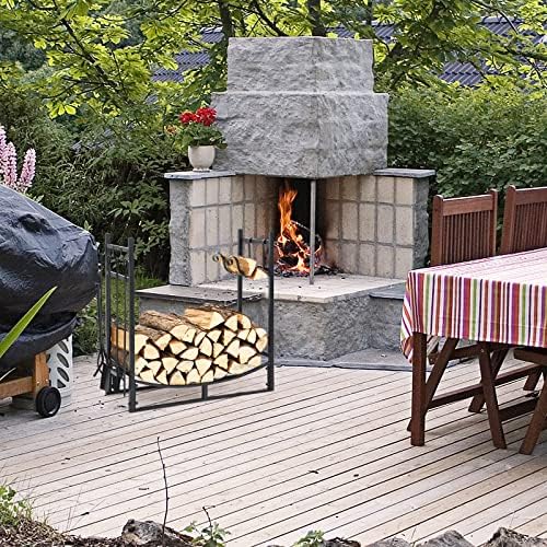 DORTALA 30" Firewood Rack for Outdoor/Indoor, Easy Set-up Fire Wood Rack...