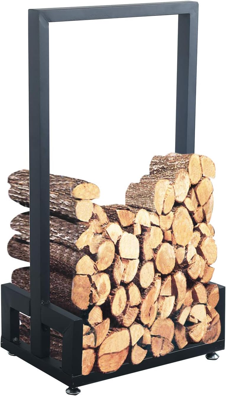 MBQQ Industrial & Rustic Heavy Duty Firewood Log Rack for Home Fire Place...