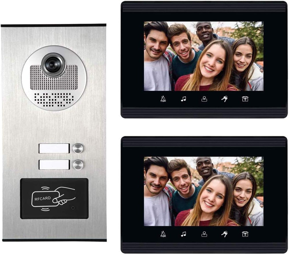 AMOCAM Upgrade Versions 2 Units Apartment Intercom System 7 inch Touch Monitor