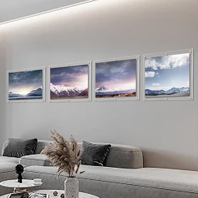 Kalami 3Pack 16x20 Clear Acrylic Wall Mount Picture Frame Self Adhesive