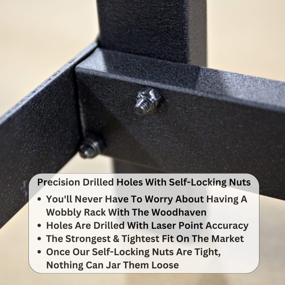 Woodhaven Black 4ft x 2ft Firewood Rack - Indoor And Outdoor Use With Cover -...
