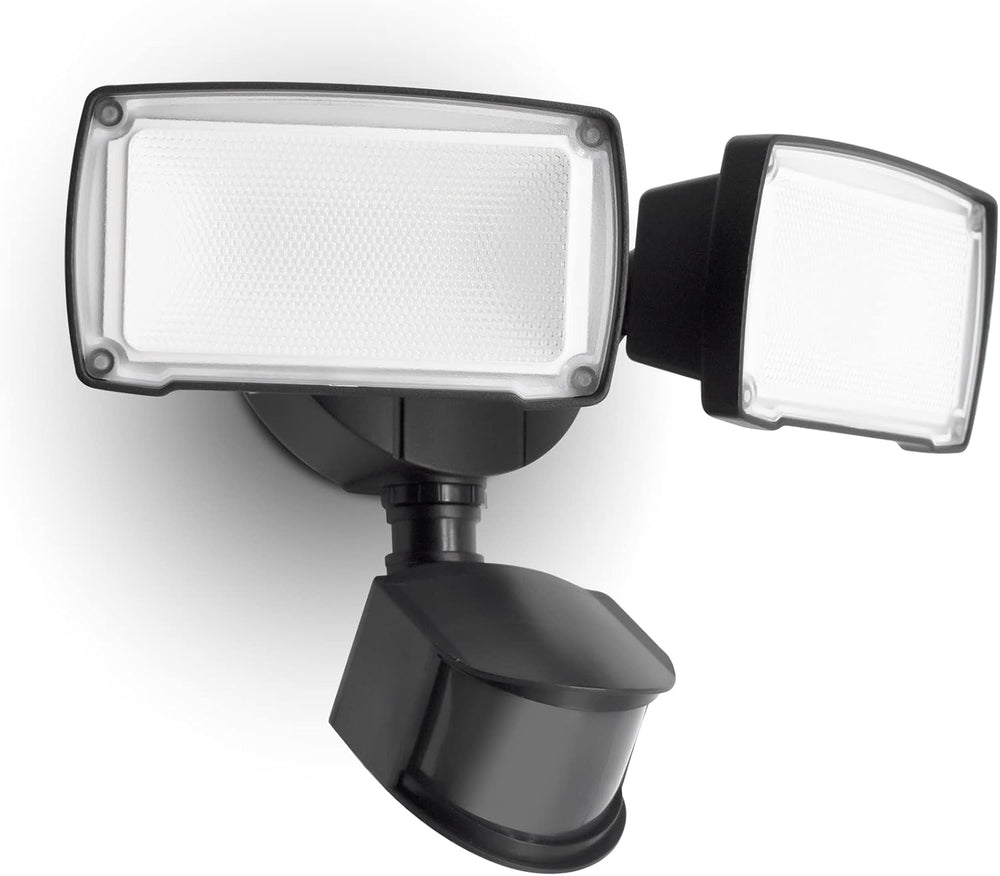 LUTEC 38W 3500 Lumen LED Motion Activated Integrated Dual-Head Floodlight