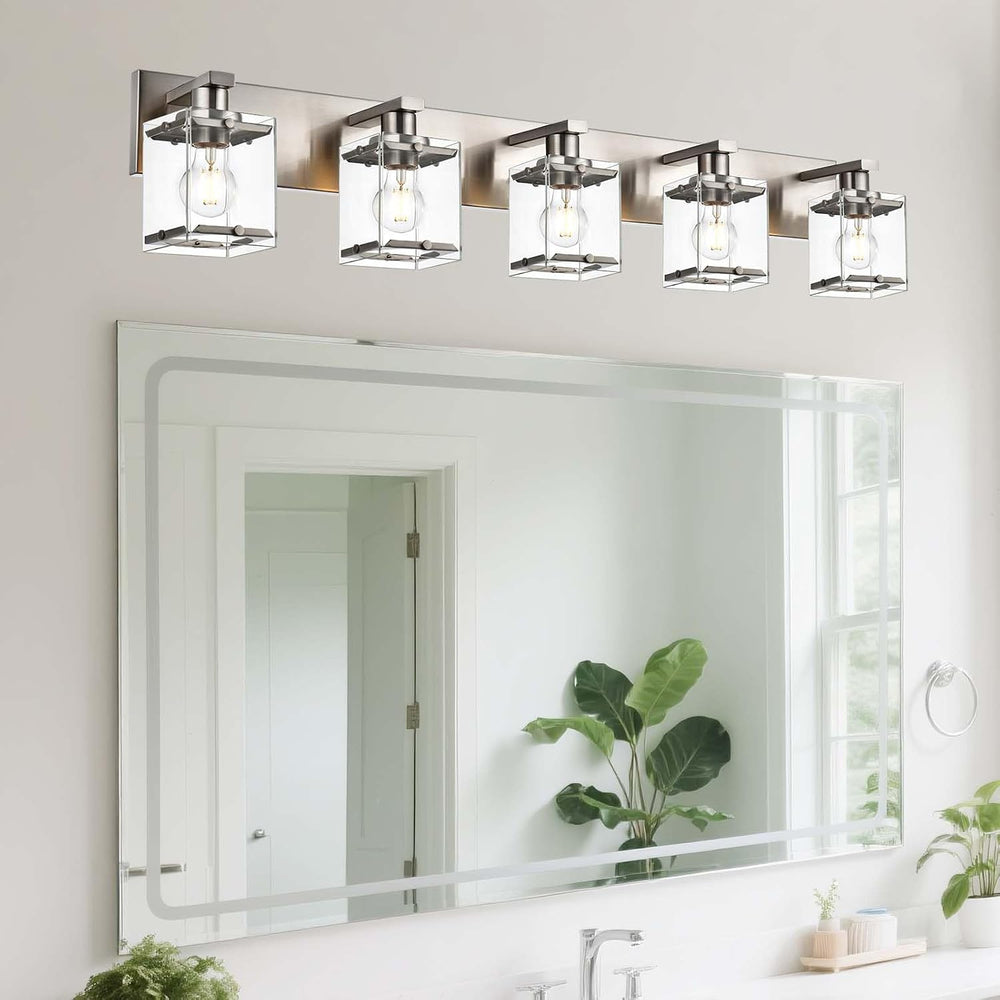 WINSHEN 5-Lights Brushed Nickel Bathroom Wall Light