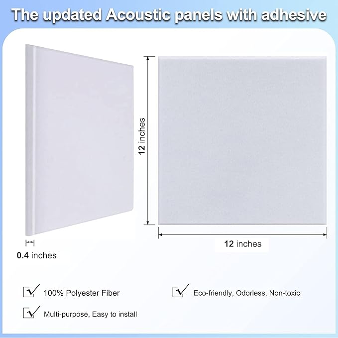 18 Pack Acoustic Panels-12"X12"X 0.4"Soundproof Wall Panels, H...