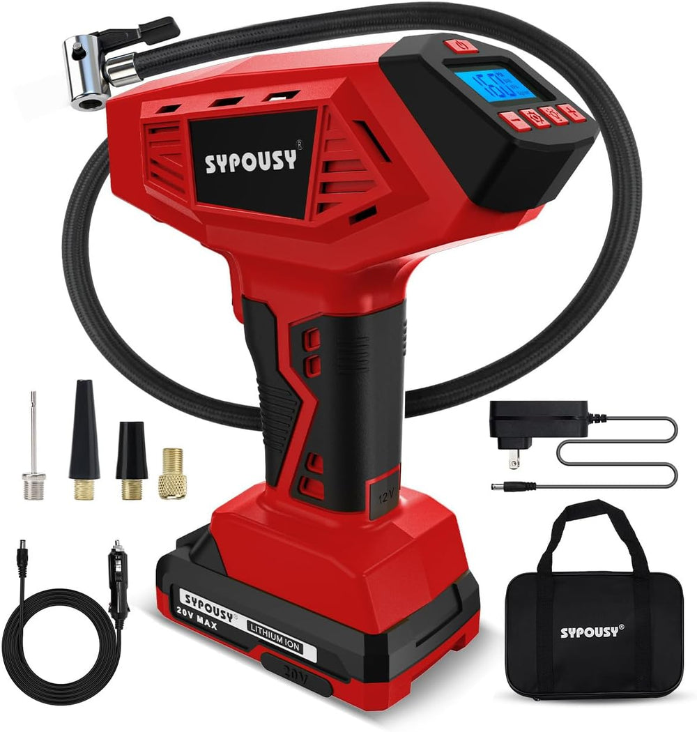 Tire Inflator Portable Air Compressor - 160PSI (20V Battery & 12V DC)