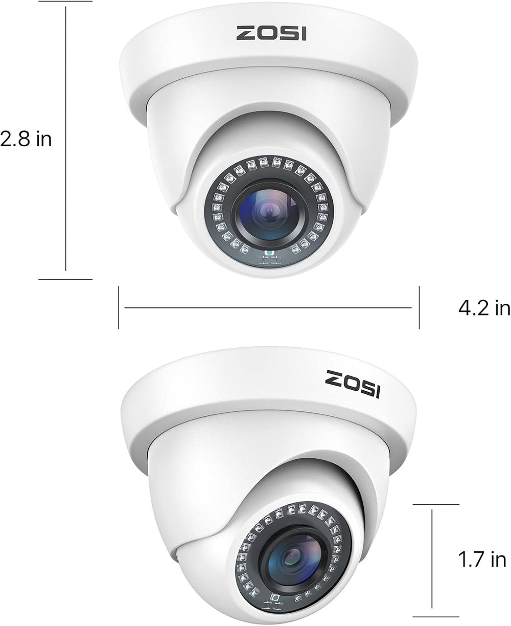 ZOSI 4 Pack 1080P Security Cameras,Night Vision,2MP Outdoor Indoor CCTV White...